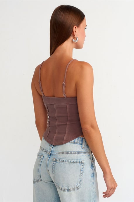 Ribbed Square-Neck Crop Top - Image 2