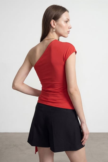 Slim Fit Off-Shoulder Jersey Blouse met Strikdetail - Image 2