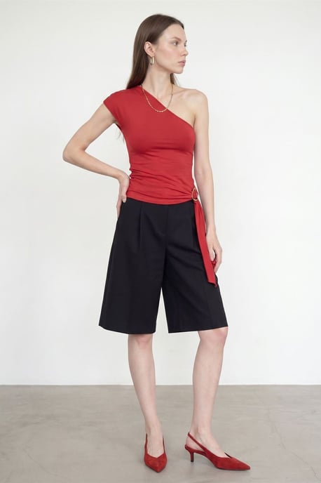 Slim Fit Off-Shoulder Jersey Blouse met Strikdetail - Image 3