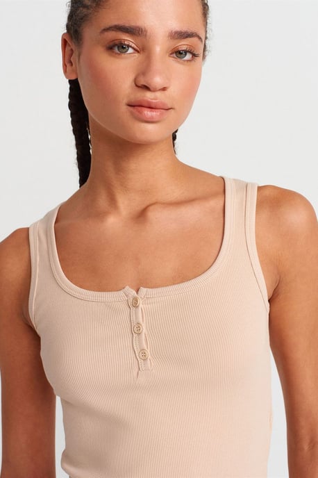 Dames Geribbelde Korte Knop-top Blouse - Image 3