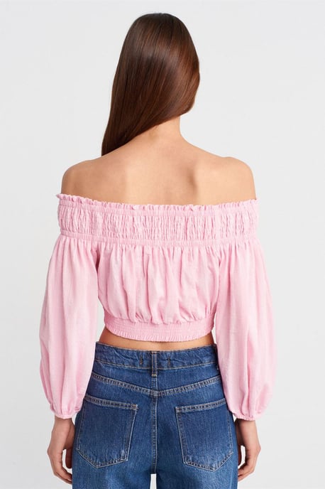 Off-shoulder kort blus - Image 2