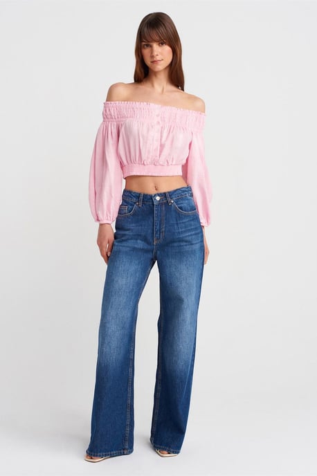 Off-shoulder kort blus - Image 4