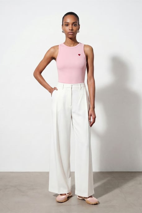 Embroidered Sleeveless Slim-Fit Jersey Blouse - Image 3