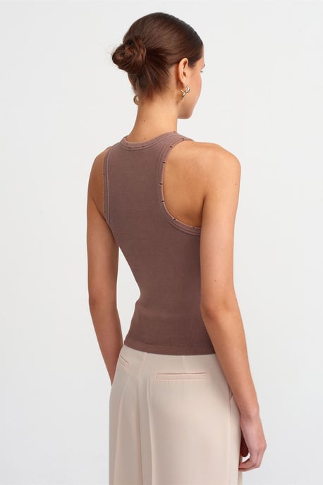 Mouwloze Geribbelde Brei Blouse - Image 2