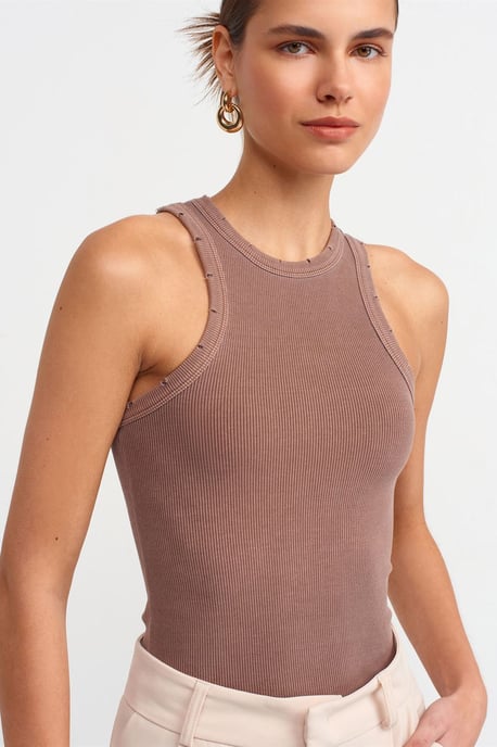 Mouwloze Geribbelde Brei Blouse - Image 4