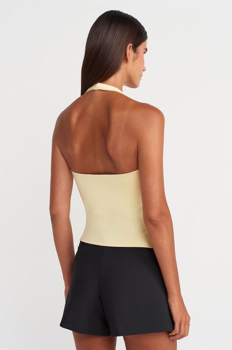 Slim Fit Halter Neck Cut-Out Top - Image 2