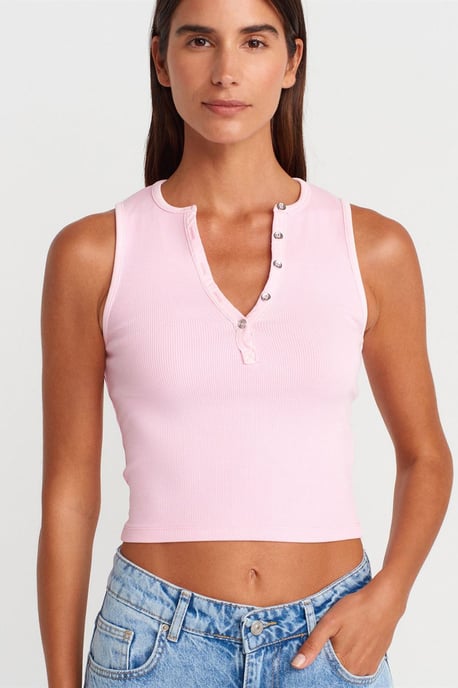 Women's Ribbed Cotton-Blend Crop Top - Image 1