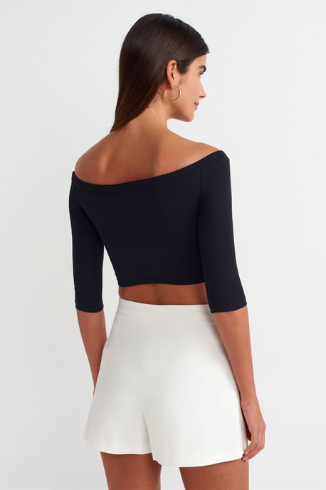 Kvinnors Off-shoulder Crop Blus - Image 2