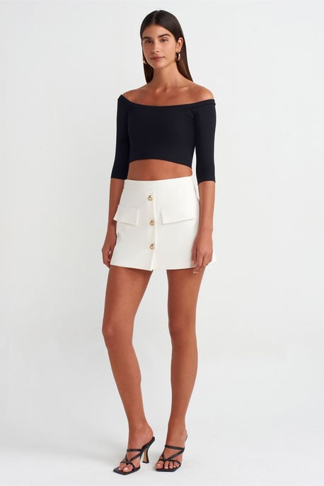 Kvinnors Off-shoulder Crop Blus - Image 3