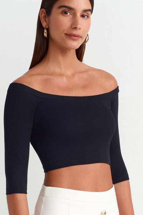 Kvinnors Off-shoulder Crop Blus - Image 4