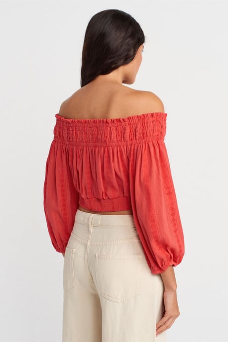 Off-shoulder Crop Blouse - Image 2