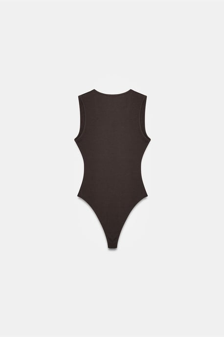 Mouwloze Slim-Fit U-hals Bodysuit - Image 6