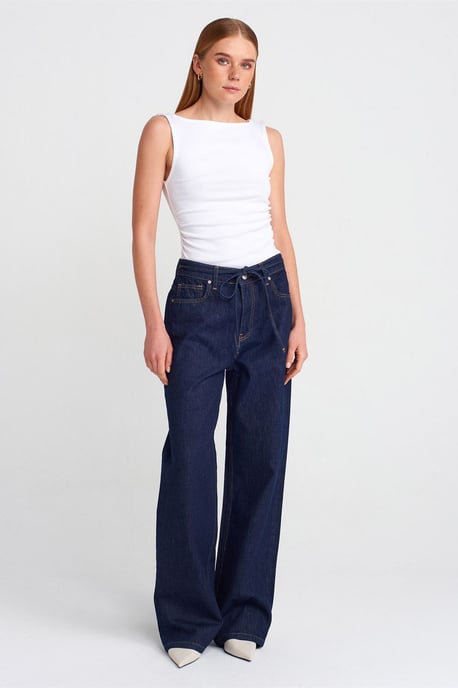 Mouwloze Boothals Jersey Blouse - Image 3