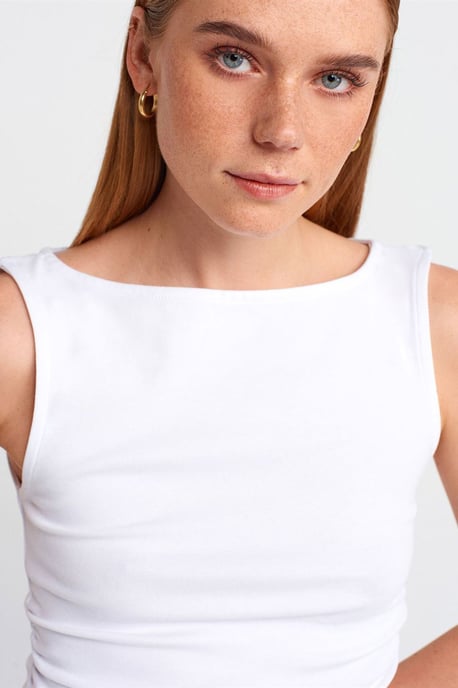 Mouwloze Boothals Jersey Blouse - Image 4