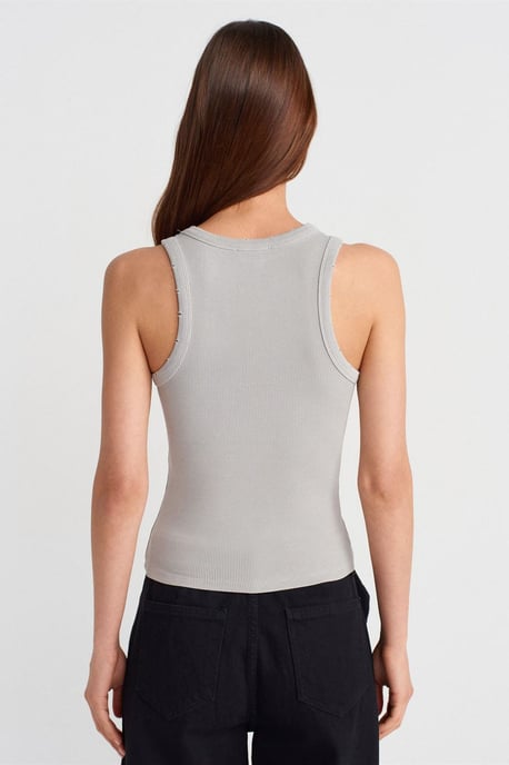 Mouwloze Geribbelde Brei Blouse - Image 2