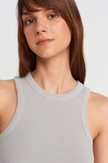 Mouwloze Geribbelde Brei Blouse - Image 3