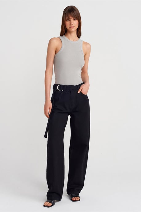 Mouwloze Geribbelde Brei Blouse - Image 4