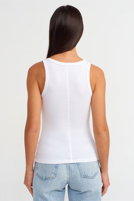 Kvinnors ribbad cami-blus med hjärtbroderi - Image 3