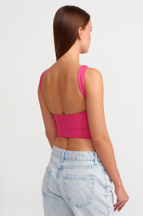 Kvinnors ärmlös crop-blus med utskärningar - Image 2