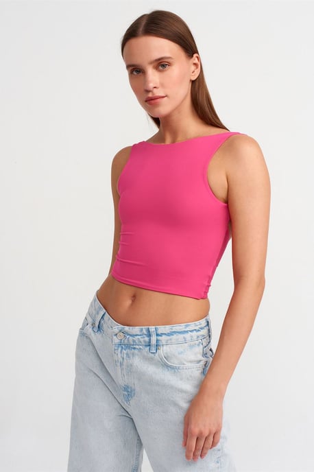 Kvinnors ärmlös crop-blus med utskärningar - Image 4