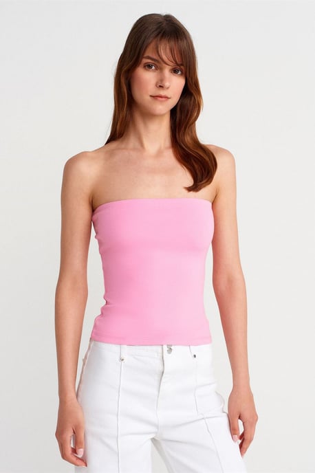 Strapless Slim-fit Jersey Blouse - Image 1