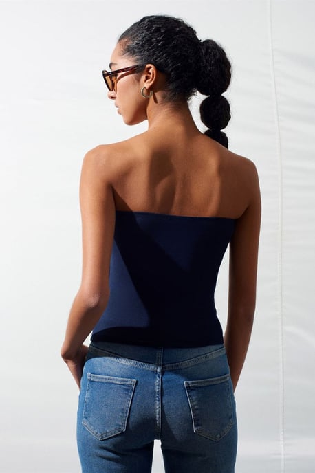 Strapless Slim-Fit Jerseytop met Strikdetail - Image 2