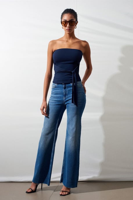 Strapless Slim-Fit Jerseytop met Strikdetail - Image 4