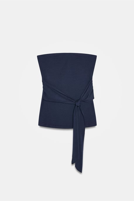 Strapless Slim-Fit Jerseytop met Strikdetail - Image 5
