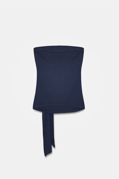 Strapless Slim-Fit Jerseytop met Strikdetail - Image 6