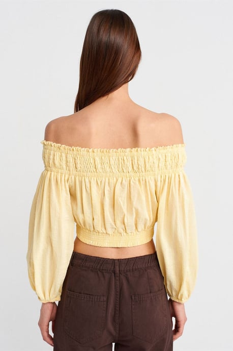 Off-shoulder Kort Blus - Image 2