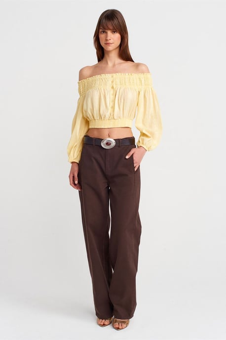 Off-shoulder Kort Blus - Image 4