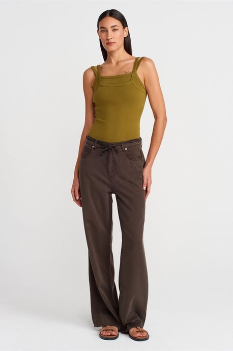 Ribbed Sleeveless Square-neck Blouse - Image 4
