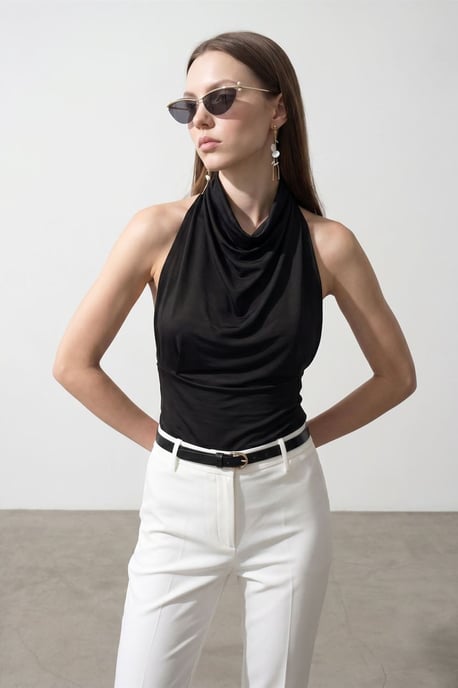 Aansluitende Mouwloze Blouse met Colharmonika - Image 1