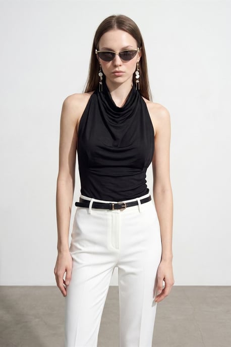 Aansluitende Mouwloze Blouse met Colharmonika - Image 3