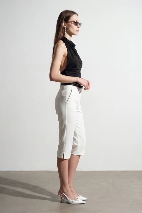 Aansluitende Mouwloze Blouse met Colharmonika - Image 4