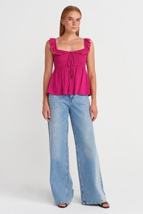 Mouwloze Blouse met Vierkante Hals en Strikvoorkant - Image 4