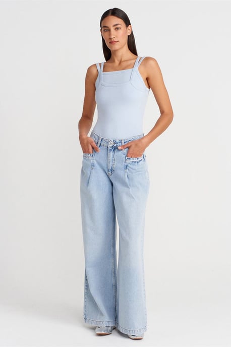 Ribbed Sleeveless Square-neck Blouse - Image 4