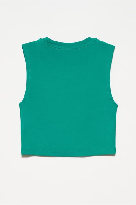 Sleeveless Crop Top In Cotton Jersey - Image 2