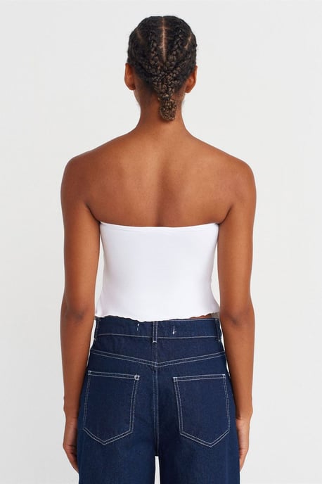 Dames Strapless Crop Blouse met Strikdetail - Image 2