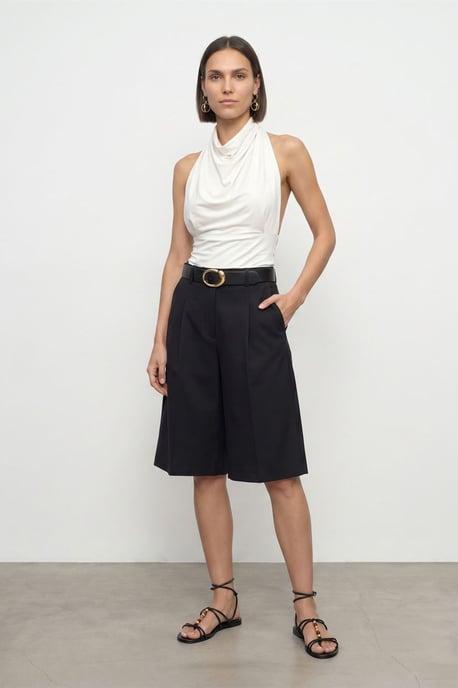 Fitted Sleeveless Cowl Neck Blouse - Image 3