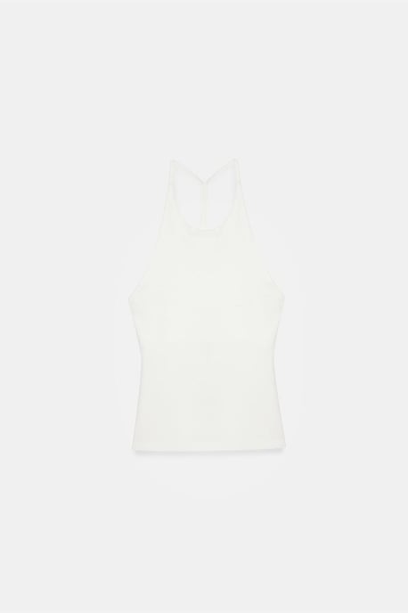 Slim Fit Halterhals Tricot Blouse - Image 5