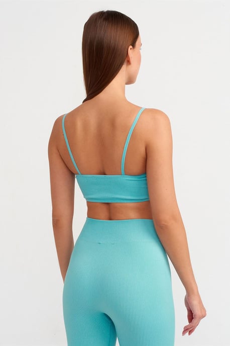 Geribbelde V-hals Crop Bralet Top - Image 2