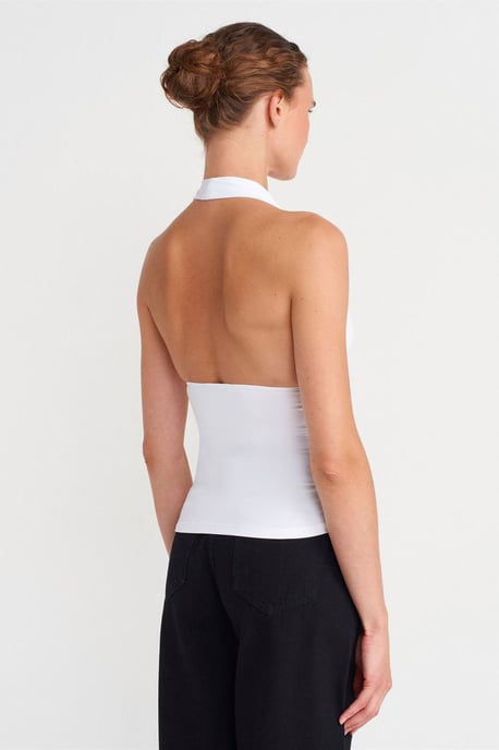 Smal passform Halterneck Blus - Image 2
