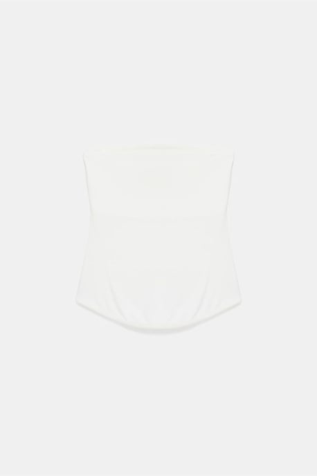 Dames Strapless Crop Bandeau Top - Image 5