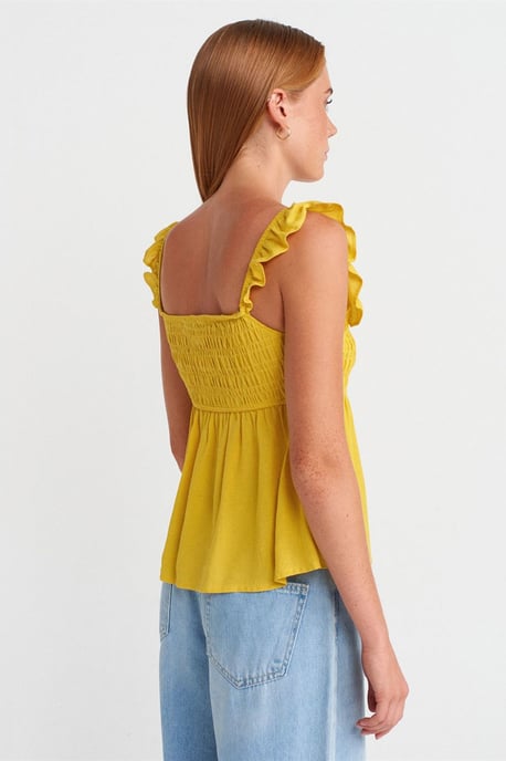 Mouwloze Blouse met Vierkante Hals en Strikaanluiting - Image 2