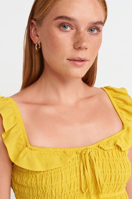 Mouwloze Blouse met Vierkante Hals en Strikaanluiting - Image 3