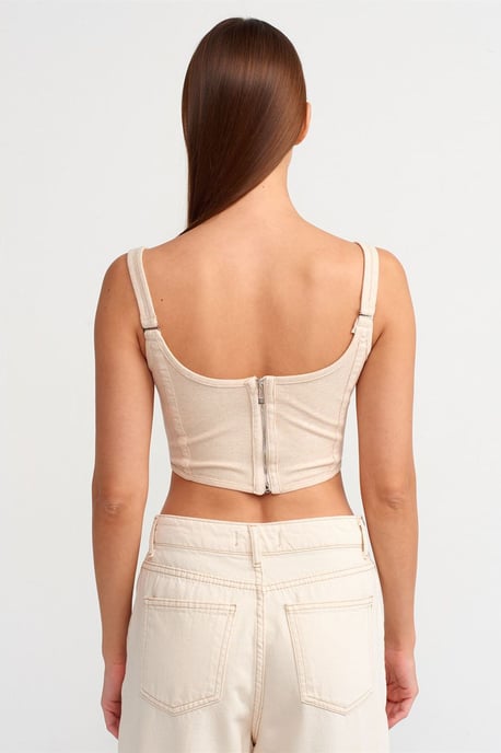 Tajtat Crop Corset Top med Fyrkantig Urringning - Image 2