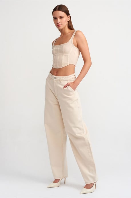 Tajtat Crop Corset Top med Fyrkantig Urringning - Image 3