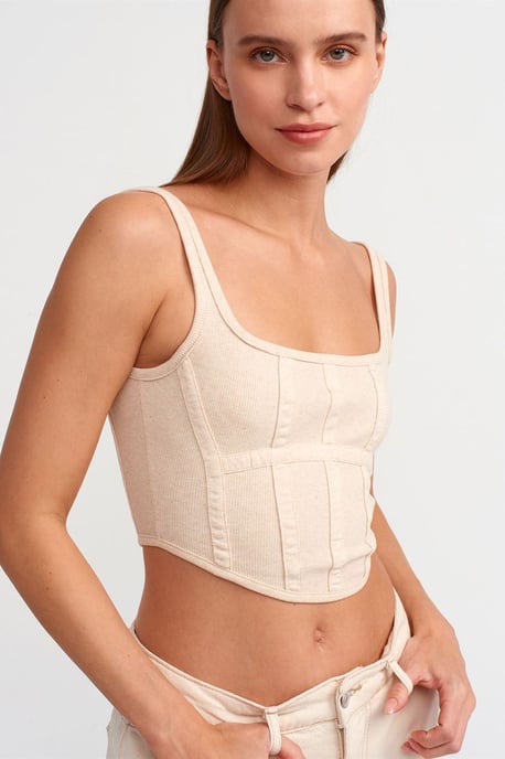 Tajtat Crop Corset Top med Fyrkantig Urringning - Image 4