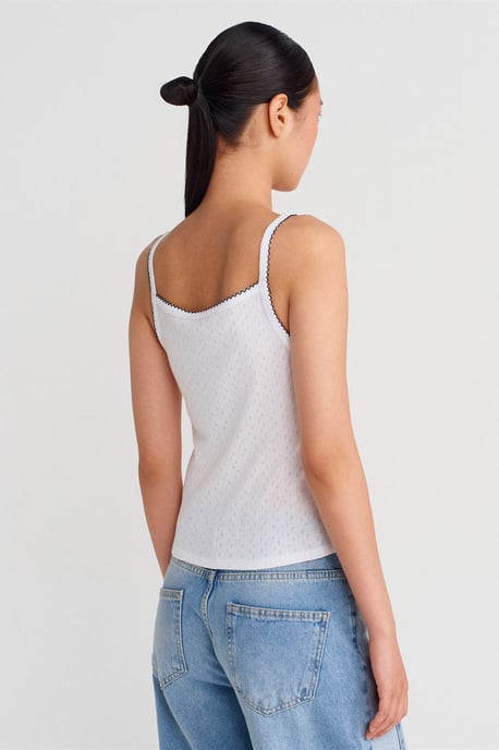 Texturerad Bomullsmodal Cami Blus - Image 2